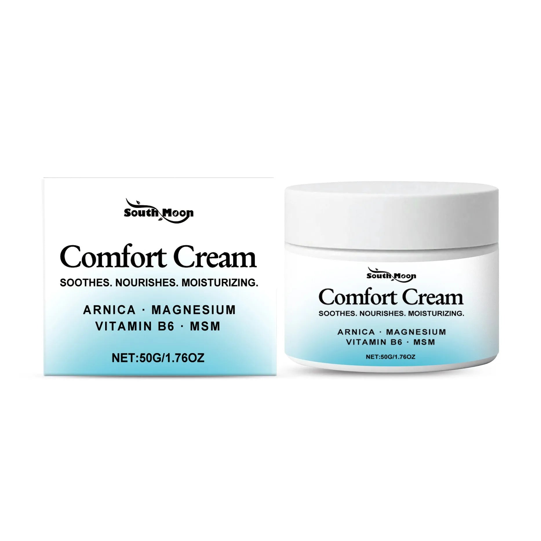 50g moisturising cream in white container with Shanjinchehua, Pyridoxine, and Menthol