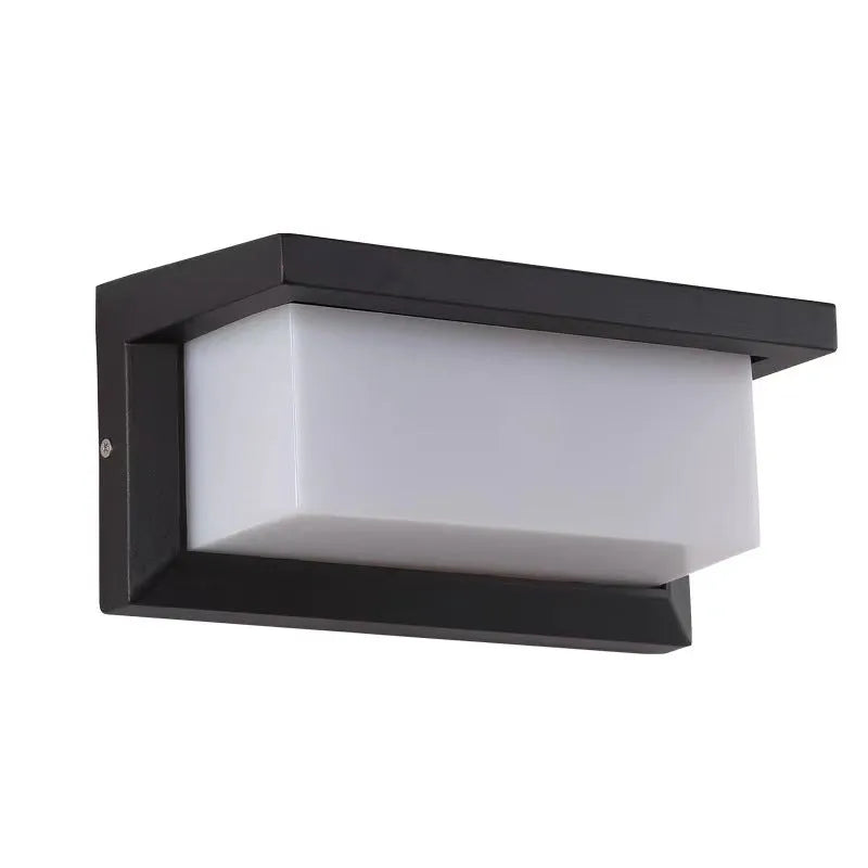 Simple outdoor wall lamp with aluminium PC shell, IP65 rated, 18W, warm white or pure white light, for balcony stairs garden exterior