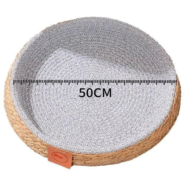 Rattan woven cat nest cage bed available in small, medium, large, and extra-large sizes.