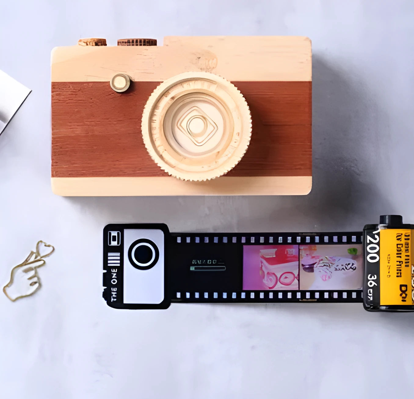 Kodak yellow wooden memory colour film album storage boxes with matching tote bag photography gift set