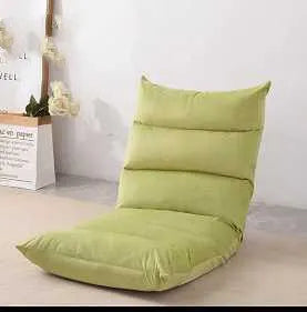 Adjustable lazy sofa floor chair with fabric cover and high elastic sponge filling in beige