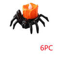 Plastic Halloween spider candlestick ornament with battery-operated lights