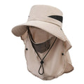 Men's Army Green polyester fisherman hat with wide 10cm brim and adjustable drawstring for sun protection.