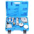 Volvo engine timing special tool set with carbon steel construction, 8 pieces including timing tool.