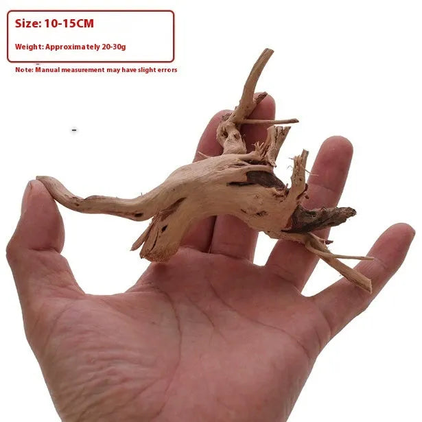 Xiaoqi root natural wood aquarium ornament for fish tank decoration, shown in azalea root style.