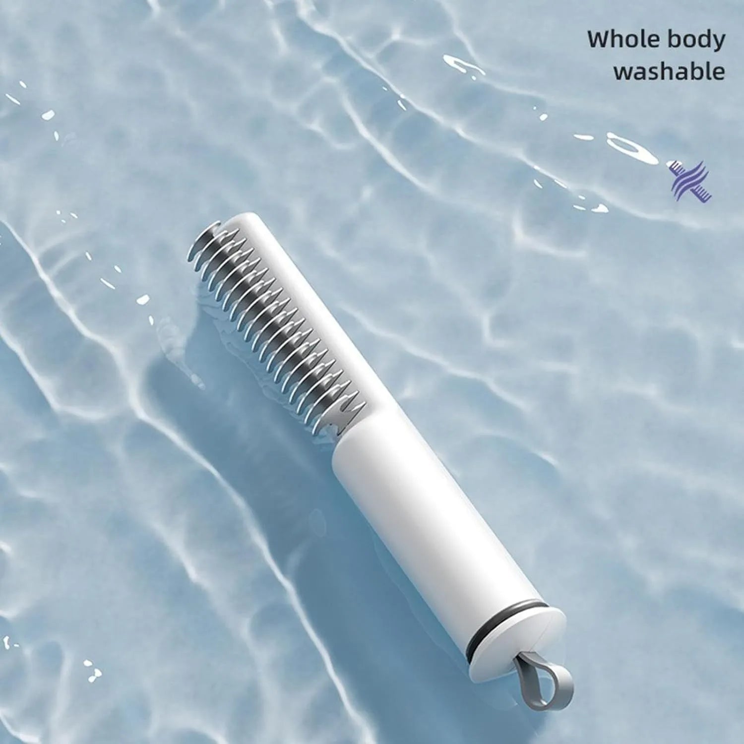 Stainless steel dematting comb for dogs with rake teeth to remove knots and mats