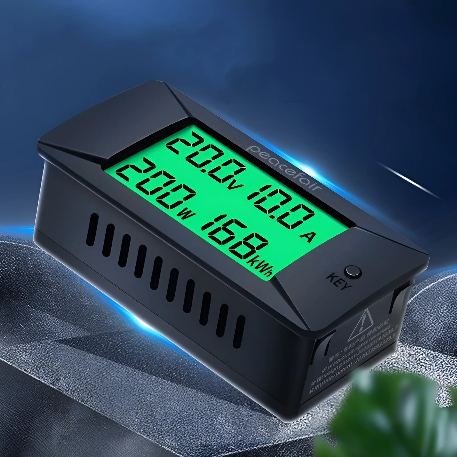 DC digital display voltmeter and ammeter panel meter with wiring on a white background