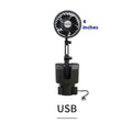 ABS plastic car fan sitting in a vehicle cup holder