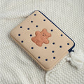 Bear computer bag in nylon with zipper for 11 to 15.6 inch laptops, cartoon pattern, three colour options
