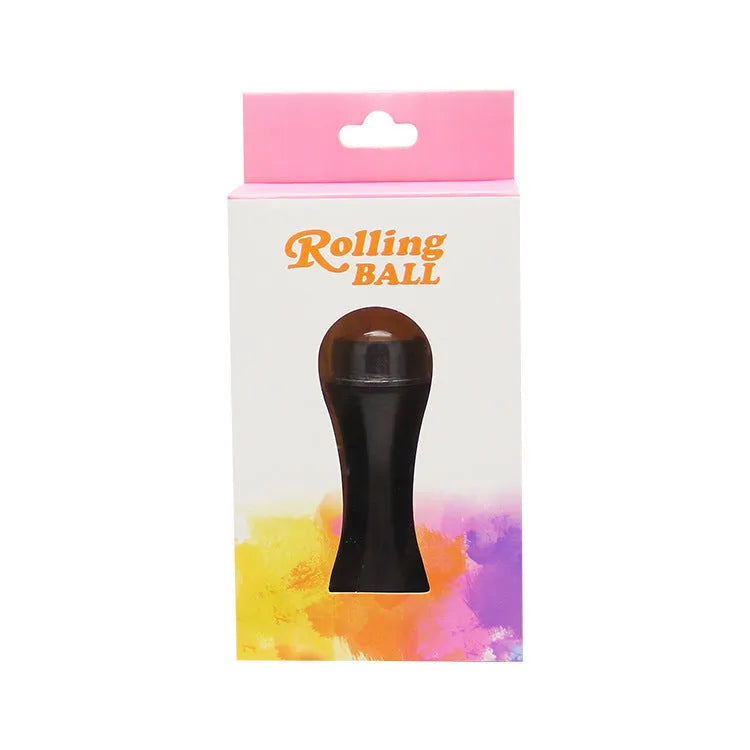 Volcanic stone facial roller for oily skin control in black, green, pink, and white colour options.