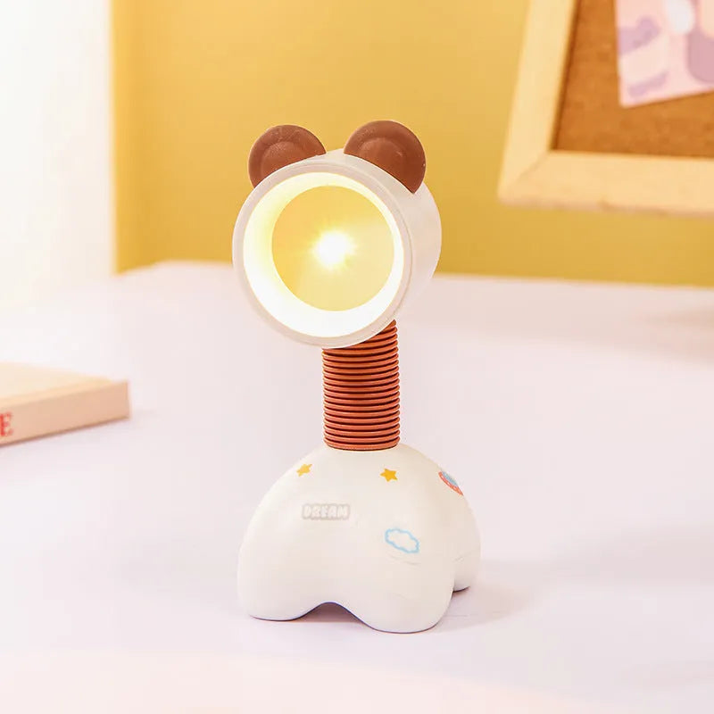 DIY magnetic cartoon desk night light with adjustable lighting in 10.5cm plastic housing