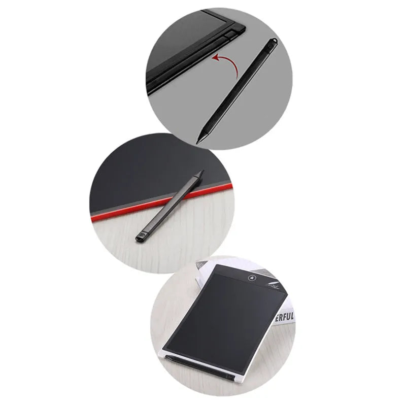 Black plastic digital tablet pen stylus, 116 x 86 x 4mm, on a flat surface
