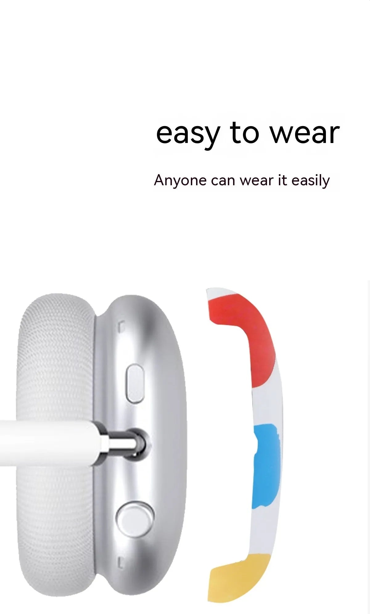 Wave point pattern silicone hard shell case protector for AirPods Max headphones
