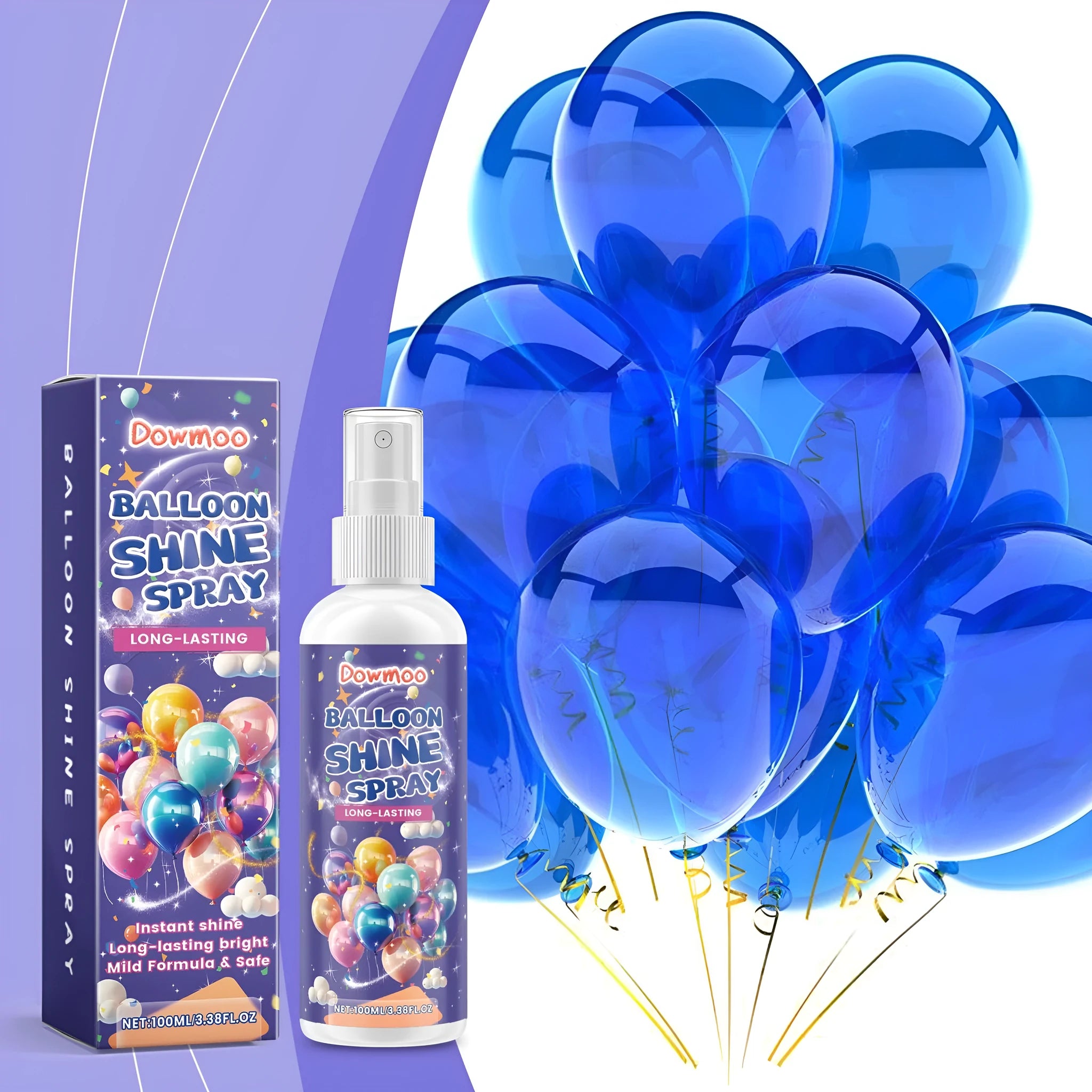 100ml Balloon Shiny Spray bottle for creating lasting lustre on party balloon surfaces