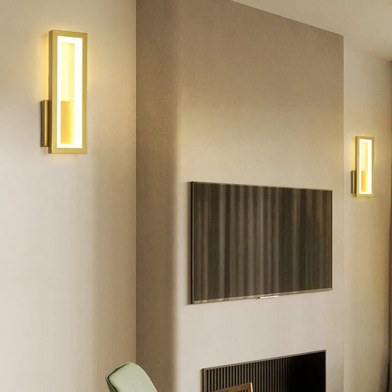 Personality Corridor Wall Light with Nordic PVC design in black, gold, or white finishes