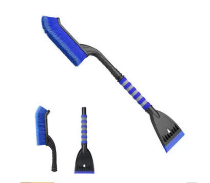 Winter car snow scraping brush with long handle in yellow and blue colour options