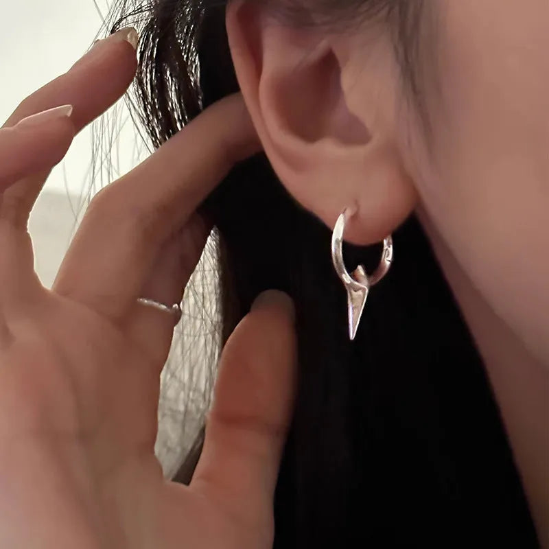 Geometric star-shaped ear clips for women with electroplated copper construction and metallic finish