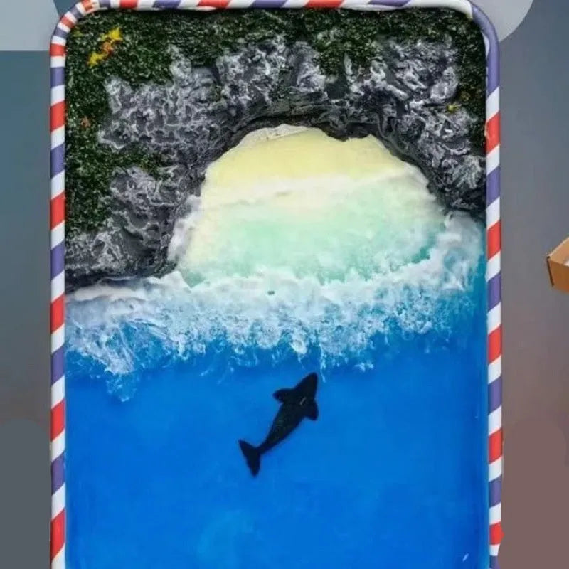 DIY bamboo marine landscape model ornament for aquarium diorama projects.