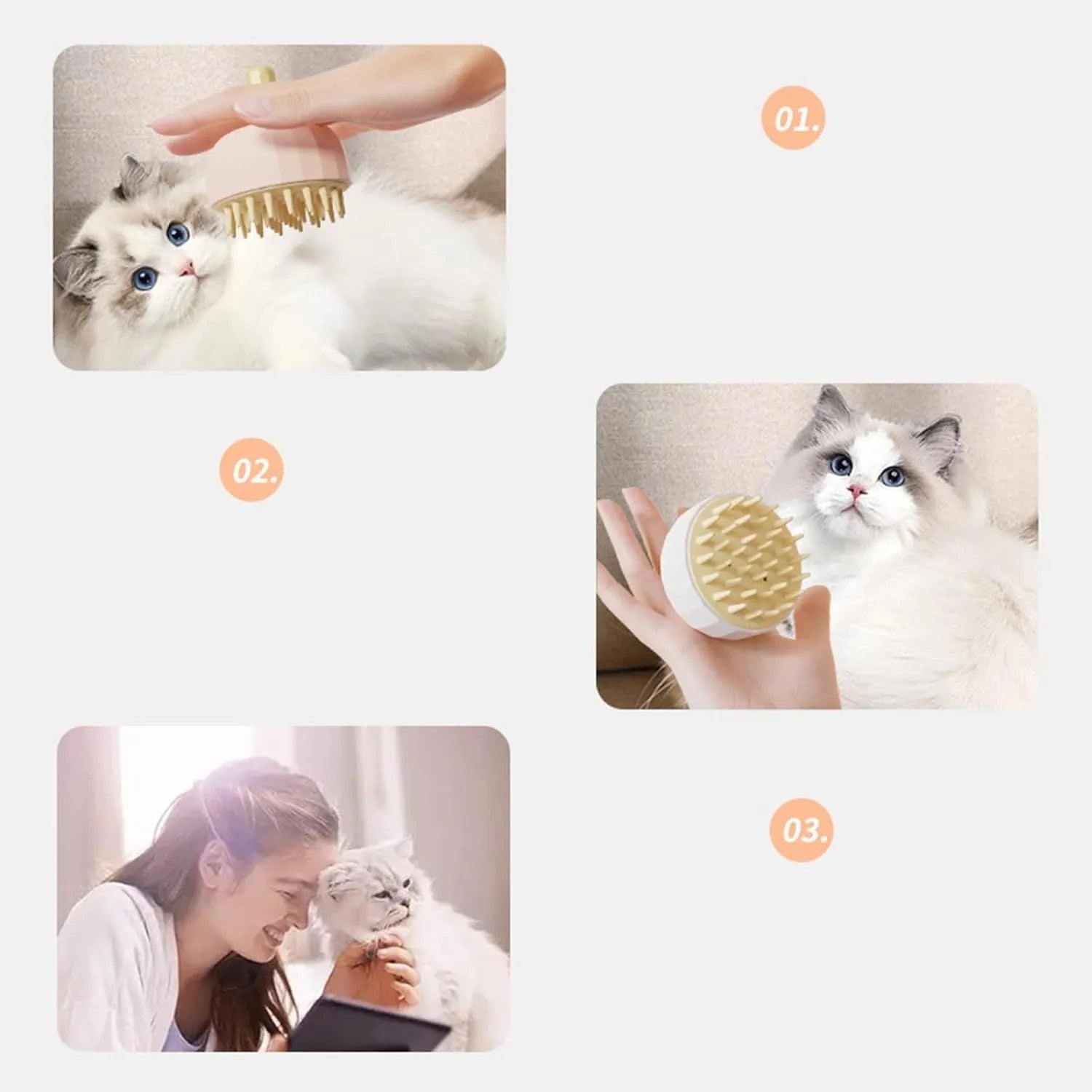 Green double-sided silicone pet bath massage brush with drain holes on a white background.