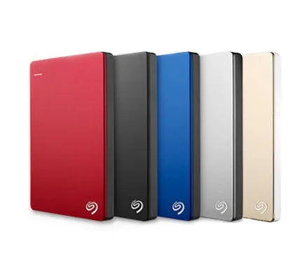 Seagate 2.5 inch external hard drive in black with USB 3.0 cable, portable mobile storage