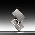 Gun gray magnetic wireless power bank with ultra-thin alloy design showing compact dimensions