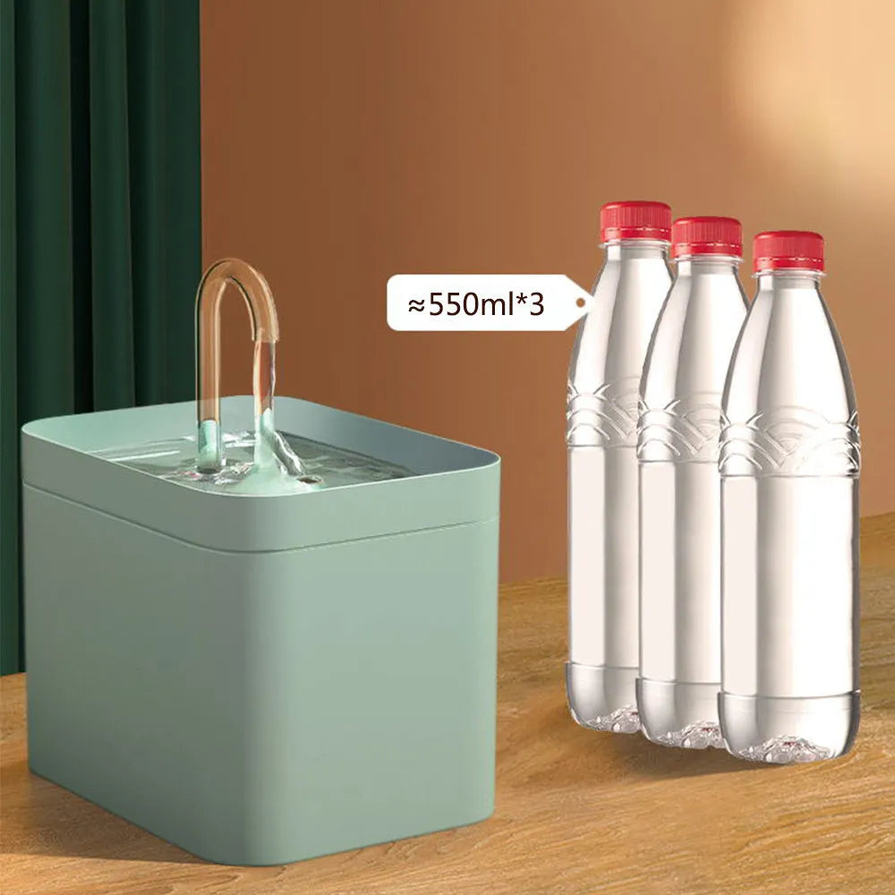 Automatic cat water fountain 1.5L USB mute pump recirculating filtering drinker bowl for cats and pets