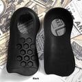 White, black, and skin colour arch support insoles for varus correction, showing TPR material and S/L arch sizes.