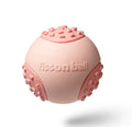 Green and pink durable interactive rolling ball dog toy with 64mm diameter for small medium dogs