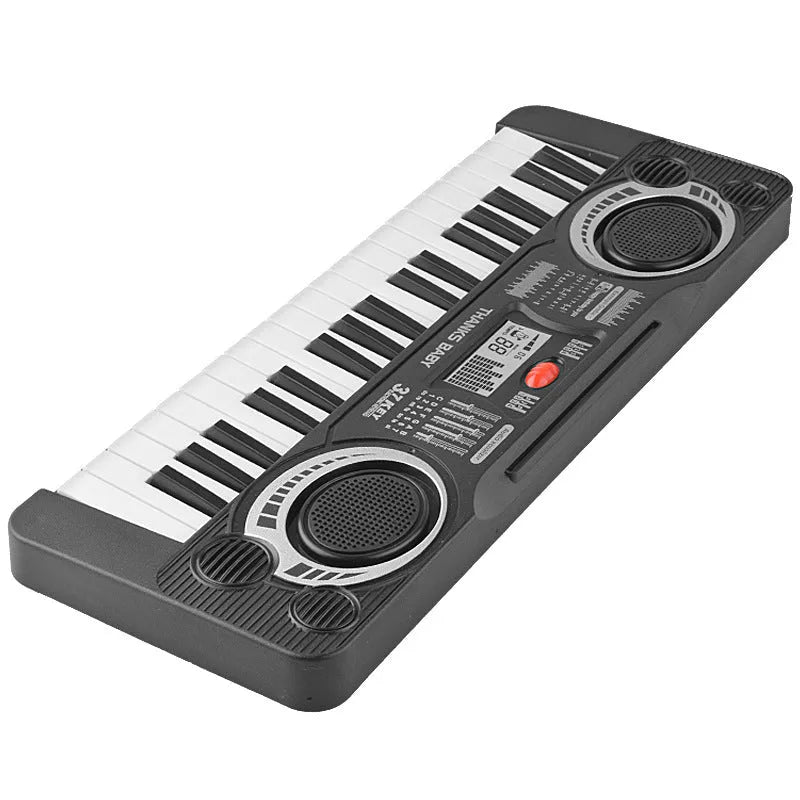 Black plastic 37-key electronic organ toy for children aged 4-6