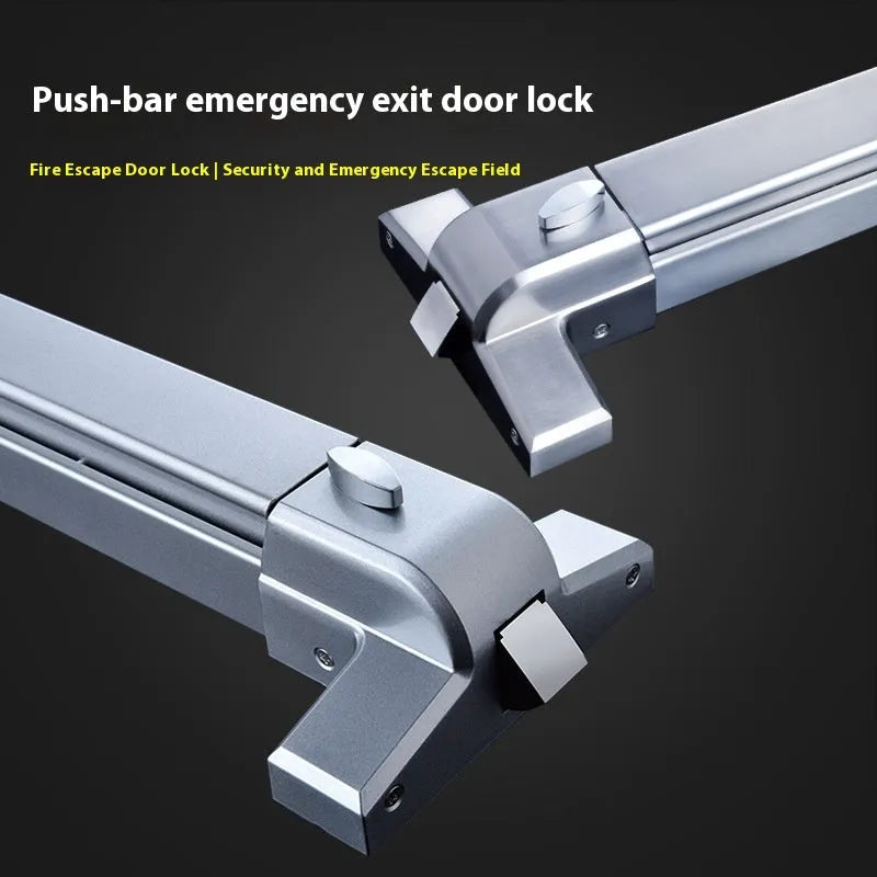 Stainless steel push lock with external handle for 65cm fire safety doors