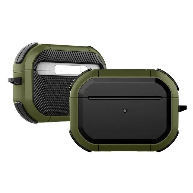 Black TPU and PC plastic protective case for Apple AirPods Pro charging case