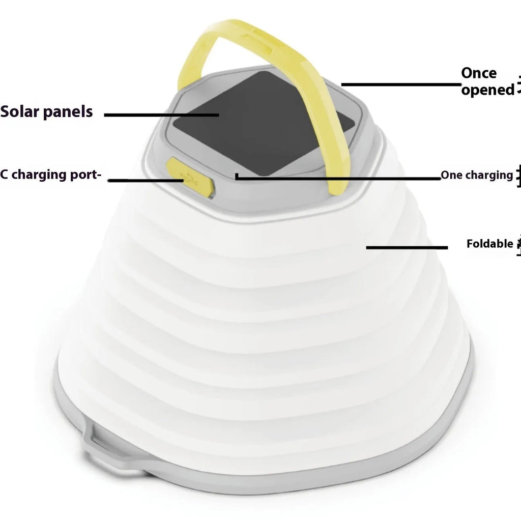 White camping lamp with single-key cycle switch for outdoor lighting