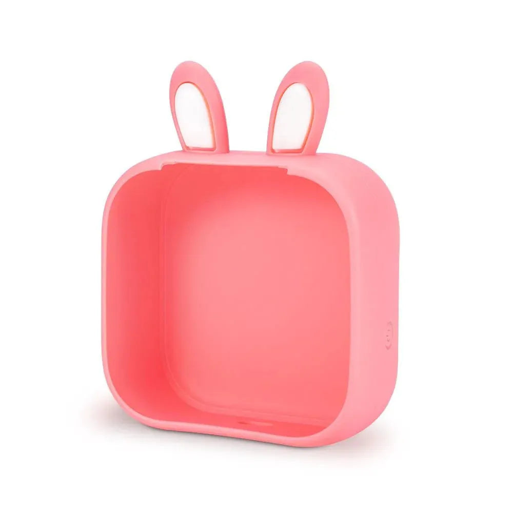 Mini portable USB printer with rabbit ear protective case and non-adhesive paper roll