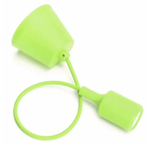 Silicone pendant lamp holder adaptor with 50cm cable for E26/E27 bulbs in multiple colours