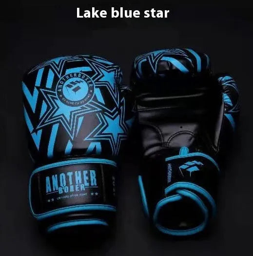 A pair of children's vertical-style boxing gloves in a choice of colours, showing the XINGX star design.