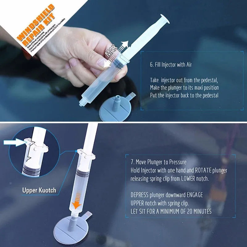 Sikeo DIY car windshield repair kit 58g plastic and rubber construction