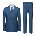 Men's two-button striped business suit with slim-fit trousers in dark grey colour option