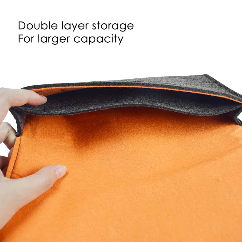 Nintendo Switch black felt pouch with game card slots and accessory storage compartments