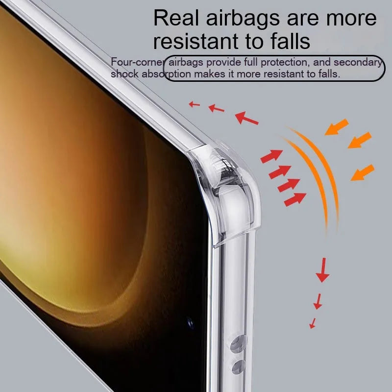 Transparent TPU phone case for Samsung Galaxy S23 with four-corner airbag protection