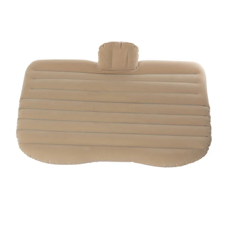 Car rear inflatable bed 135cm PVC flocking automatic inflation for SUV MPV beige colour with pillows
