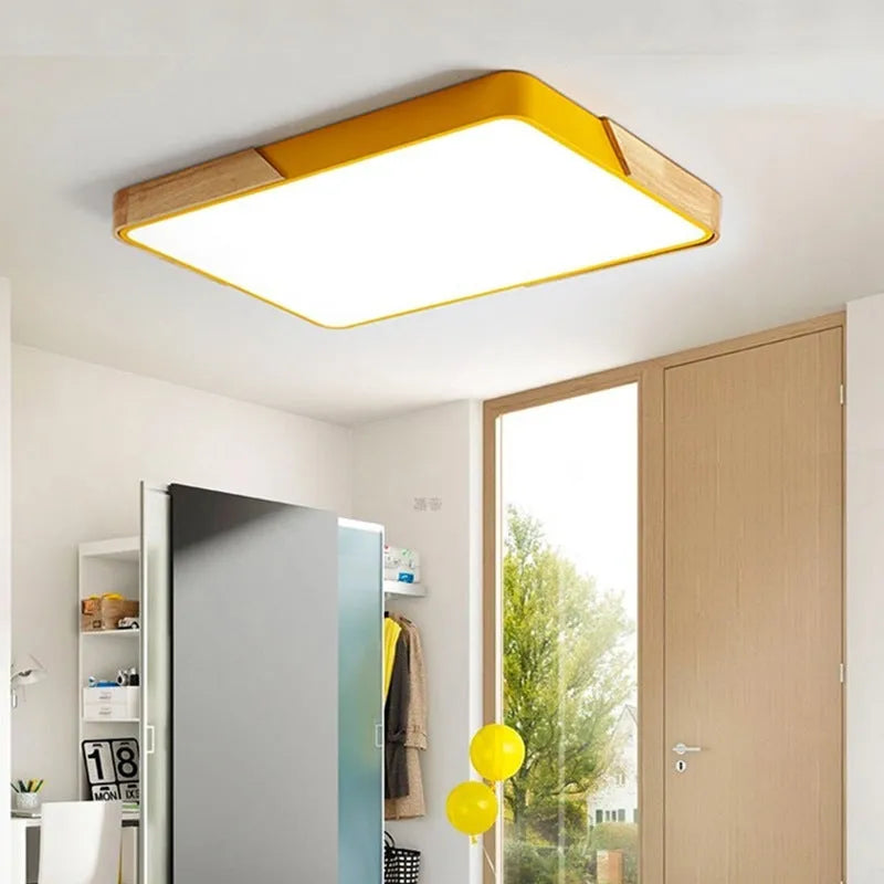 30cm round plastic LED ceiling light with remote control, shown in a white finish.