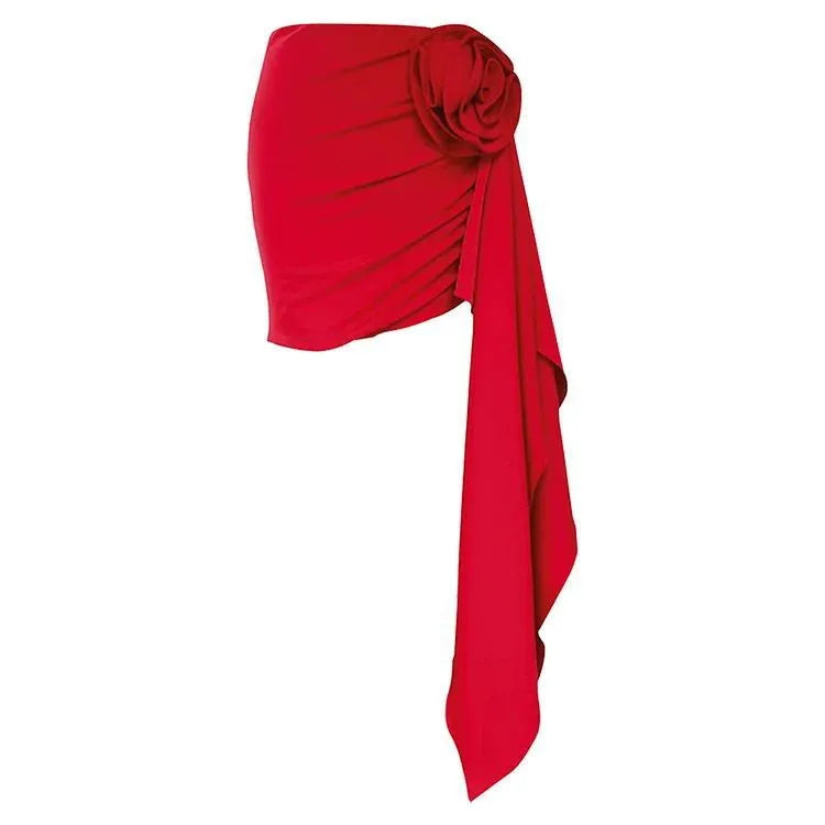 Red one-piece sleeveless swimsuit for women on a mannequin