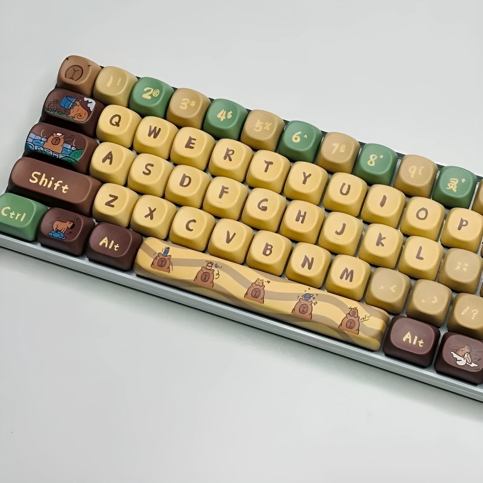 Capabala 130-key ABS mechanical keyboard keycap set shown in Girl MOA style, arranged for a full keyboard layout.