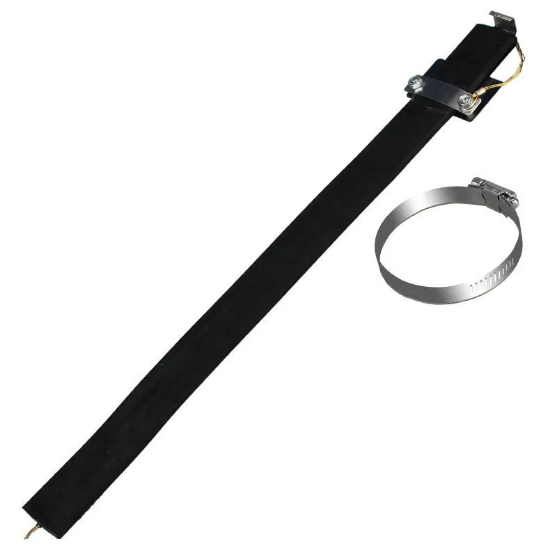 Black car electrostatic grounding belt with metal chain end, measuring 370mm long, for discharging static electricity.