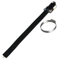 Black car electrostatic grounding belt with metal chain end, measuring 370mm long, for discharging static electricity.