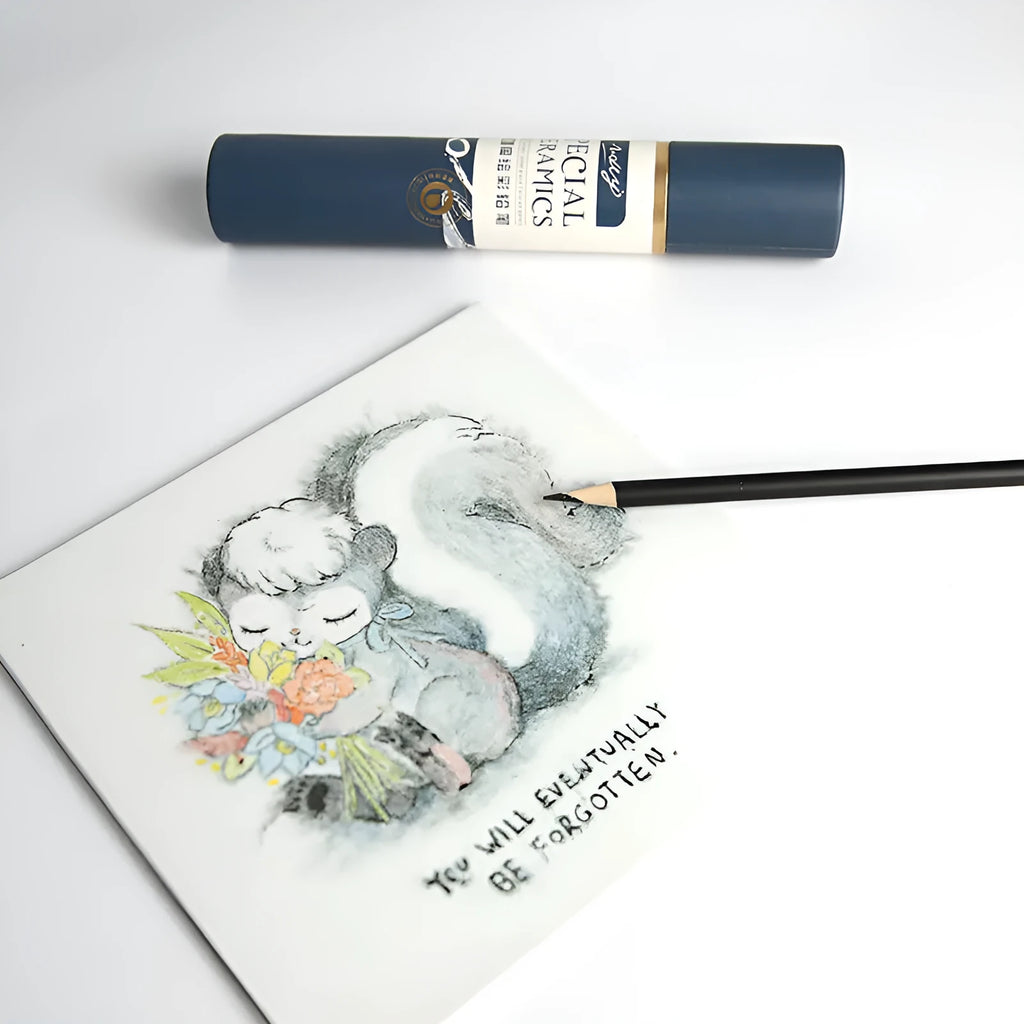 Set of 12 pottery underglaze colour pencils in assorted colours for ceramic drawing and decoration.
