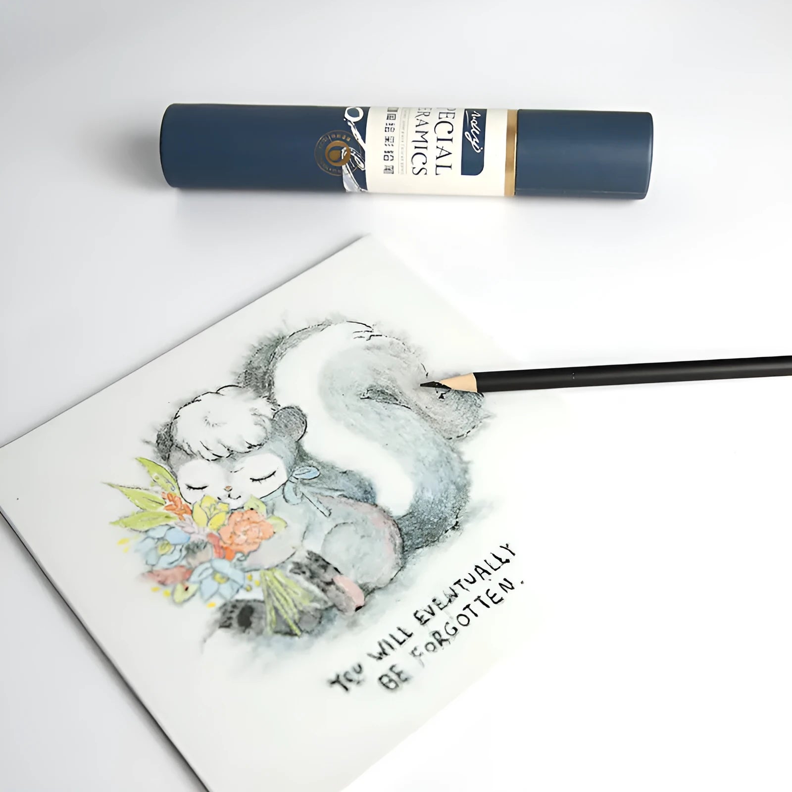 Set of 12 pottery underglaze colour pencils in assorted colours for ceramic drawing and decoration.