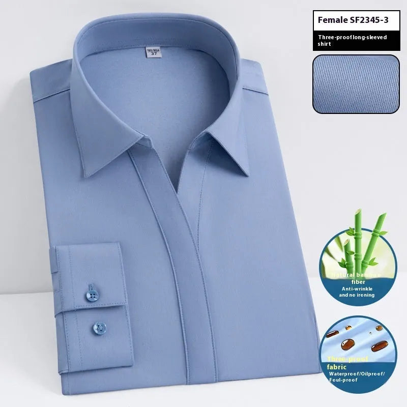 Men's slim fit bamboo fibre short sleeve shirt with square collar in solid colour