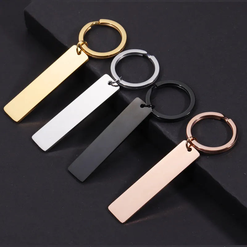 Personalised stainless steel keychain with custom laser engraved Spotify scan code in rose gold colour