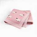 100x80cm baby sheepskin blanket in pink or grey made from 100% cotton fabric